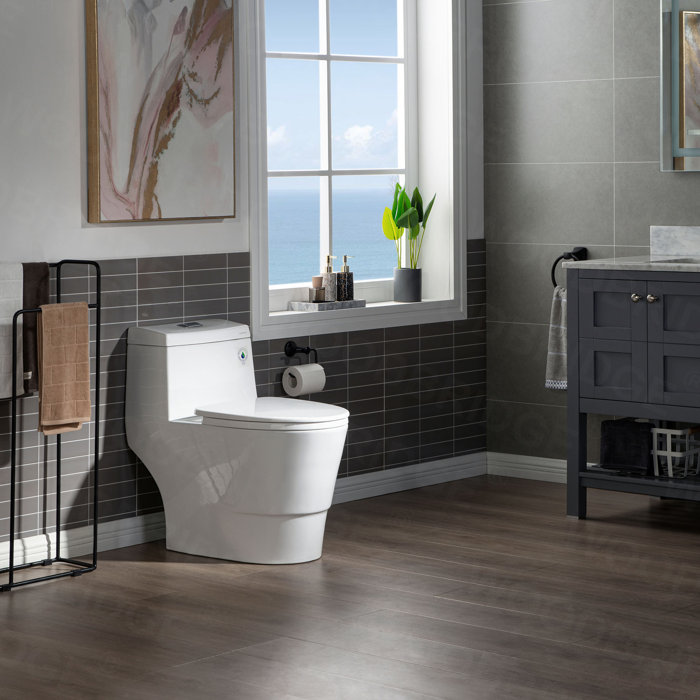 WoodBridge DualFlush Elongated OnePiece Toilet (Seat Included